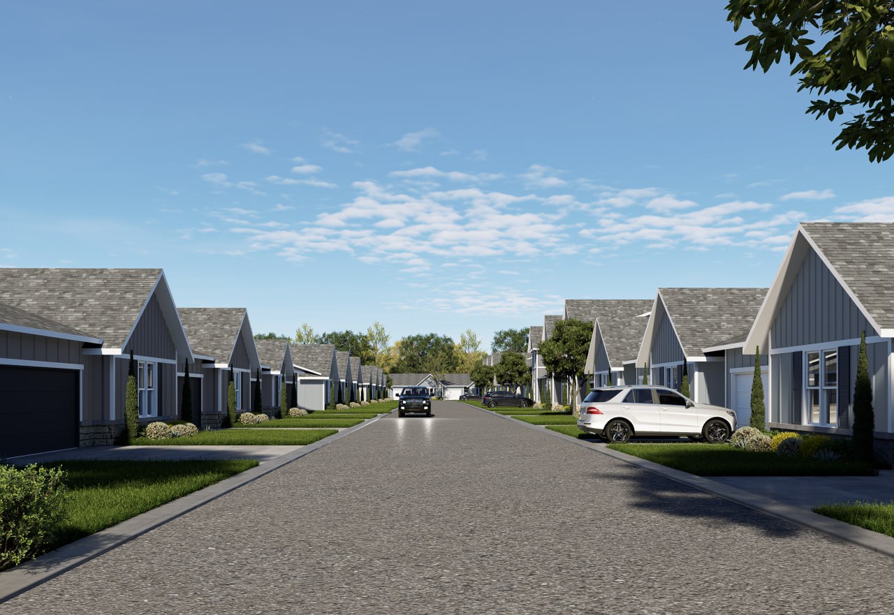 Exterior rendering highlighting yard-friendly layout