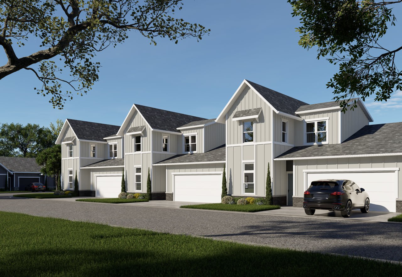 Exterior rendering of The Carillon at Germantown rental homes in Germantown, WI