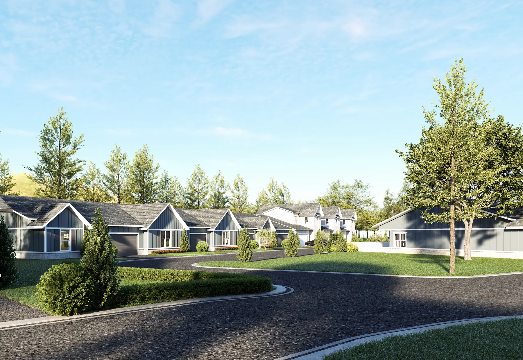 Interior rendering showing spacious living